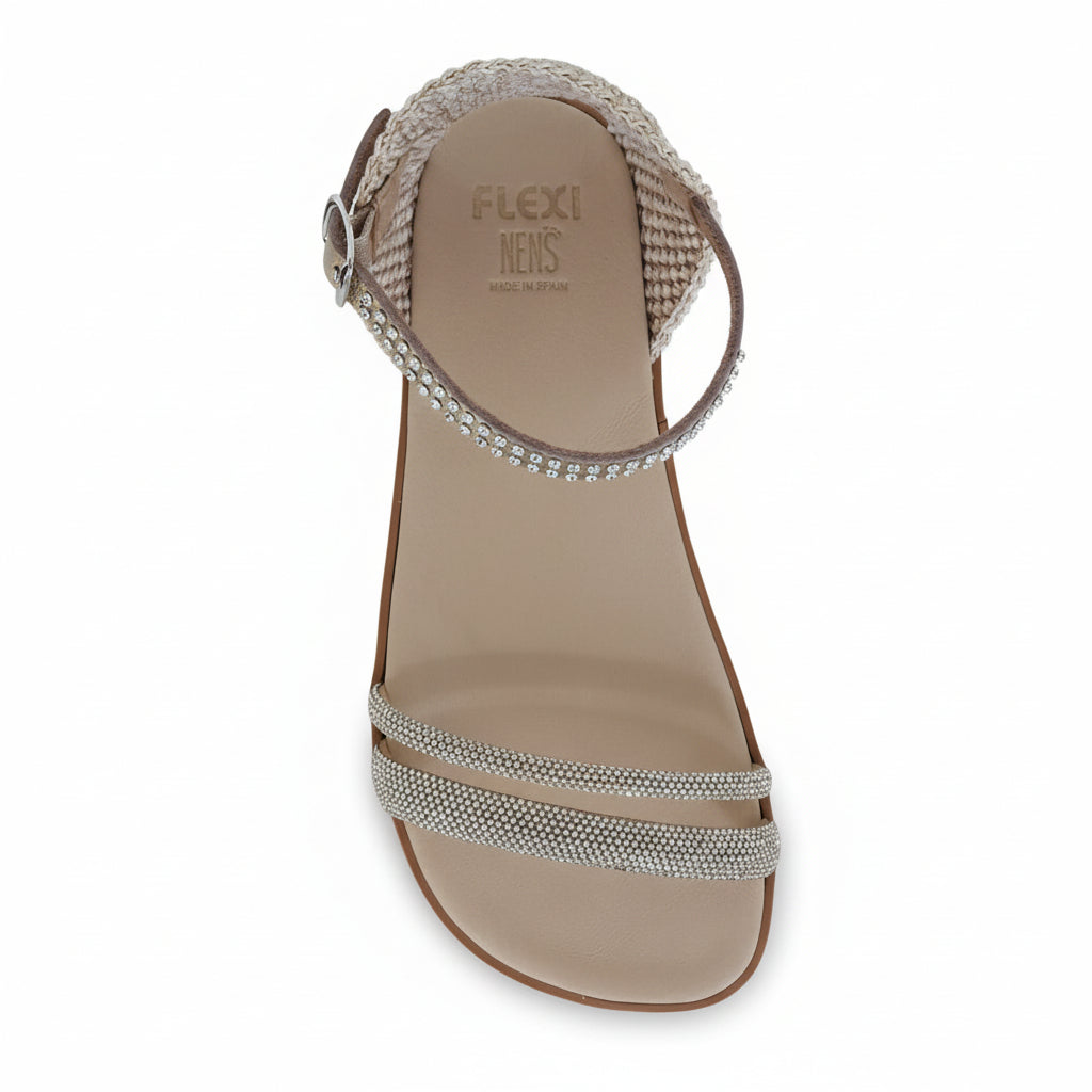 Flexi Nens Tiras brillo sandalia para adultos
